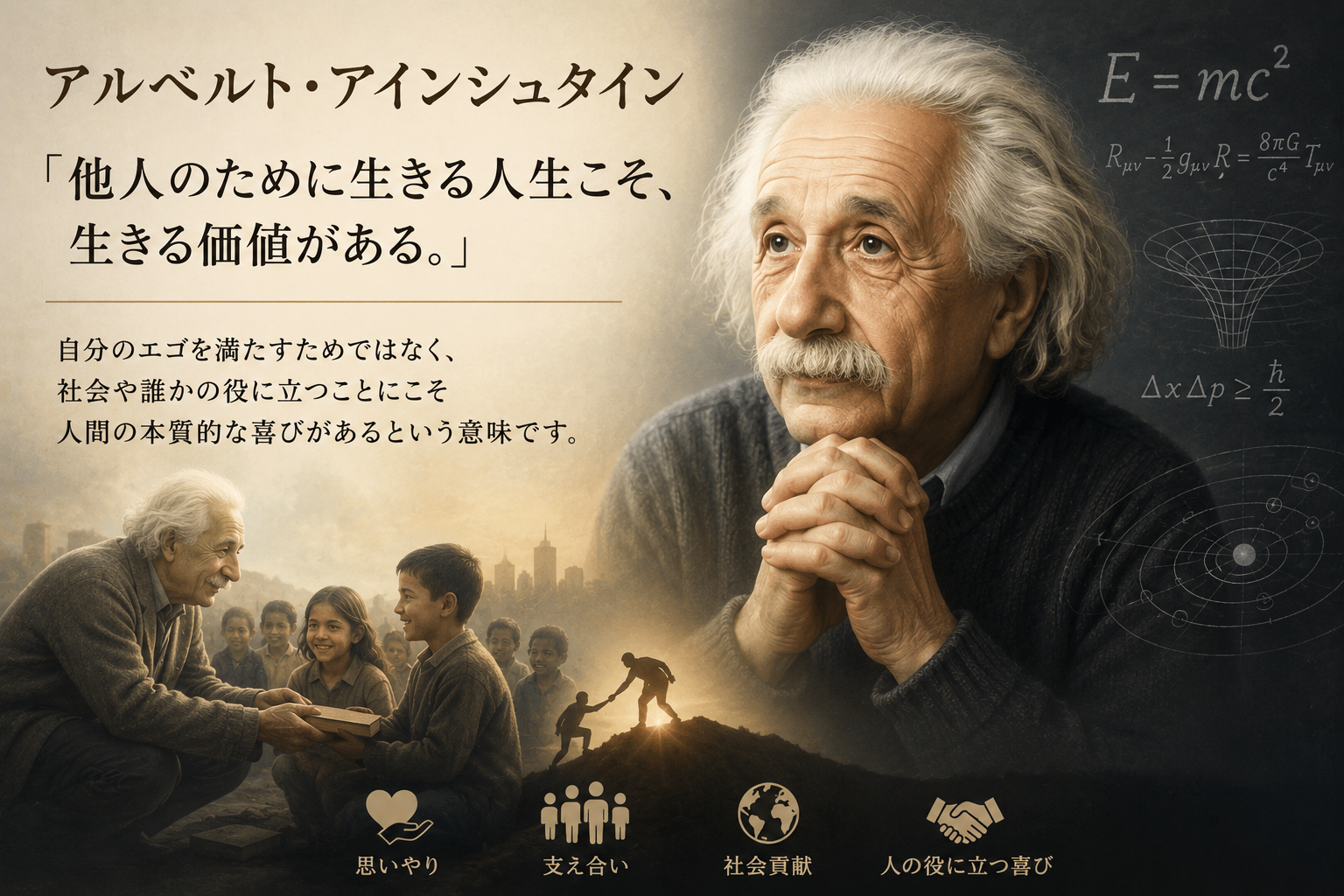 【アルベルト・アインシュタインの名言】「他人のために生きる人生こそ、生きる価値がある。」の意味と人生の教訓