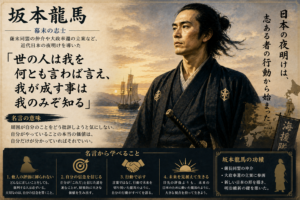 【坂本龍馬の名言】「世の人は我を何とも言わば言え、我が成す事は我のみぞ知る」の意味を解説